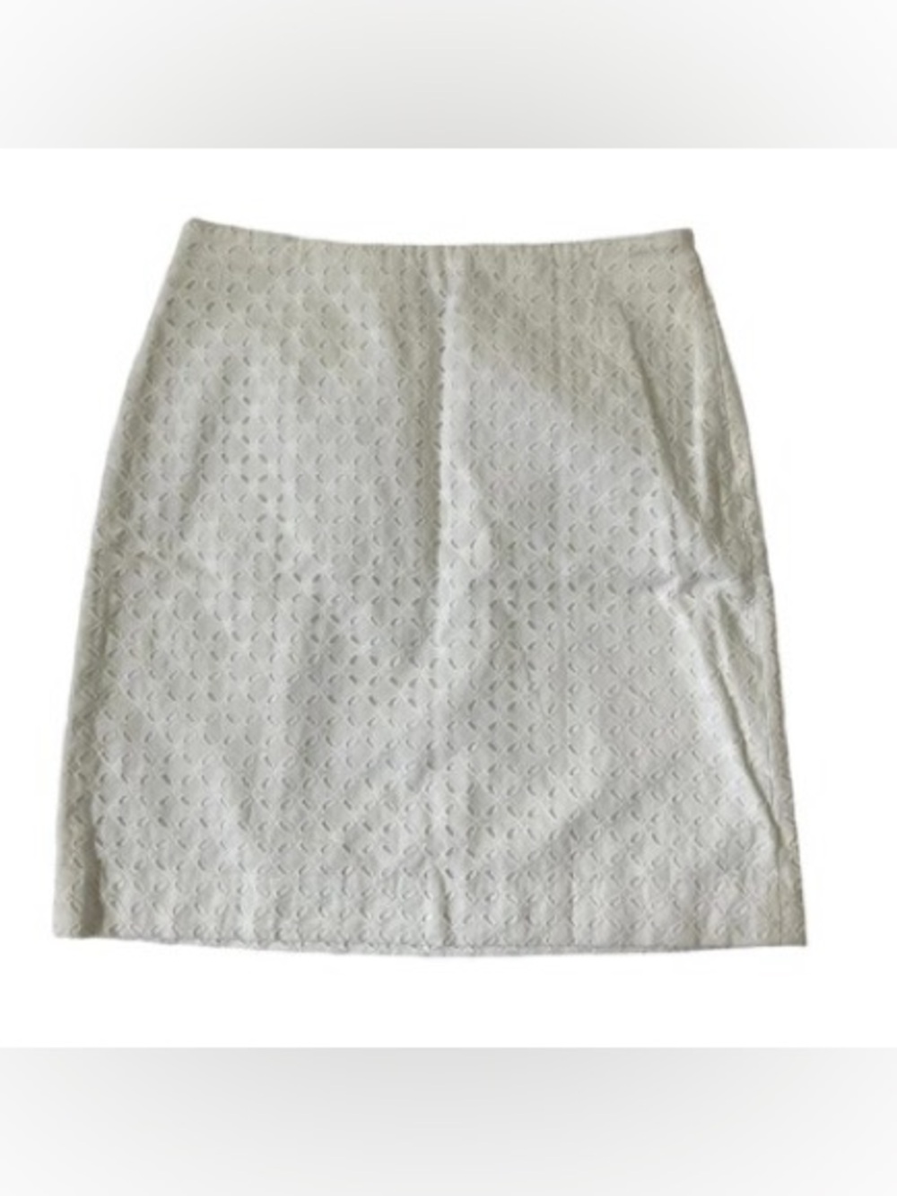 Ann Taylor Factory White Eyelet Pencil Skirt - Clean A-Line